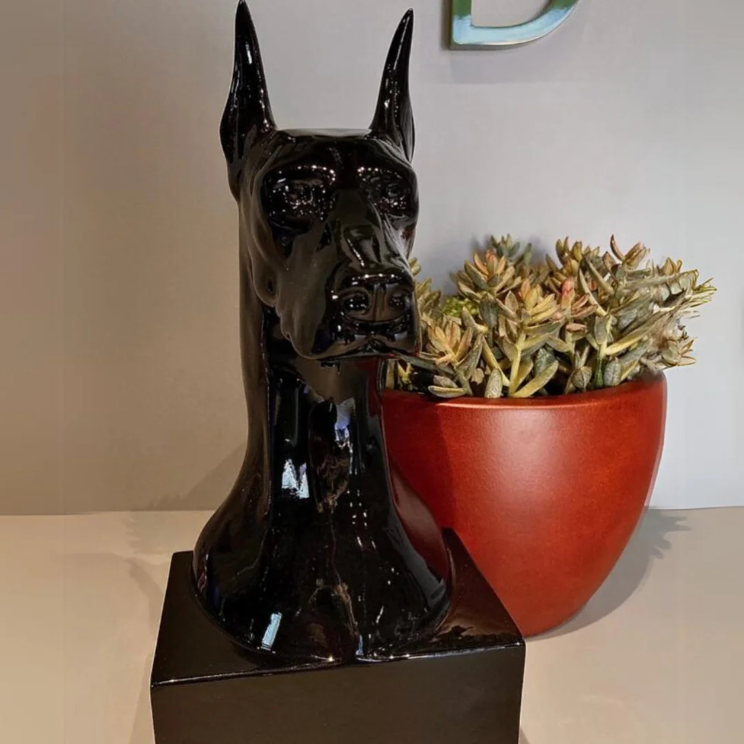 Estátua Animais - Busto Dobermann | HG Decor Exclusive & Móveis Home Garden | Atibaia - SP