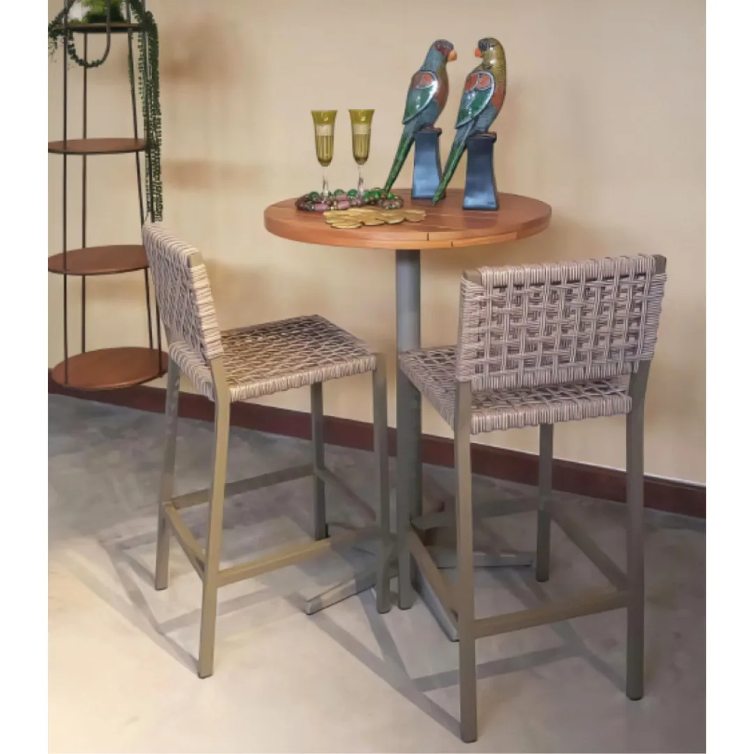 Banqueta Roma - Alumínio e Corda Náutica | HG Decor Exclusive & Móveis Home Garden | Atibaia - SP