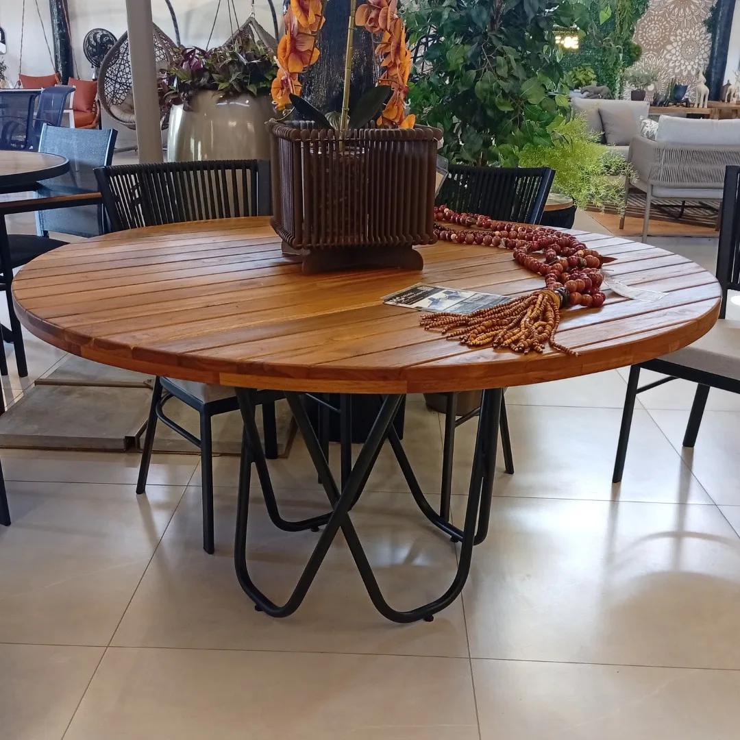 Mesa Califórnia - Madeira Teca e Alumínio | HG Decor Exclusive & Móveis Home Garden | Atibaia - SP