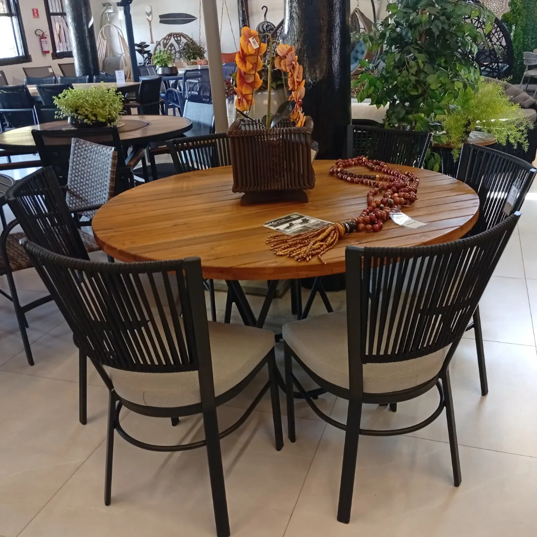 Mesa Califórnia - Madeira Teca e Alumínio | HG Decor Exclusive & Móveis Home Garden | Atibaia - SP