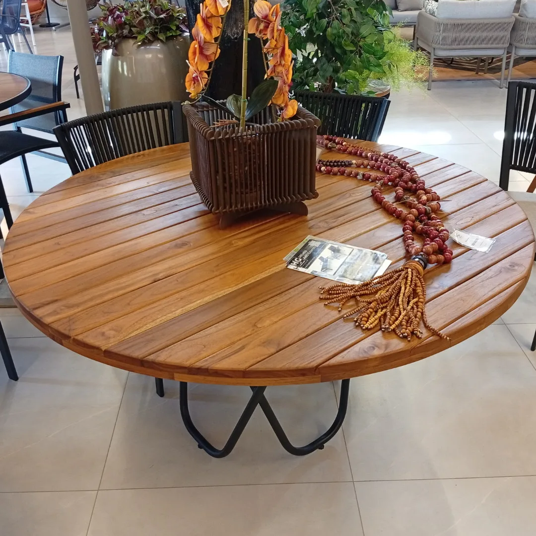 Mesa Califórnia - Madeira Teca e Alumínio | HG Decor Exclusive & Móveis Home Garden | Atibaia - SP
