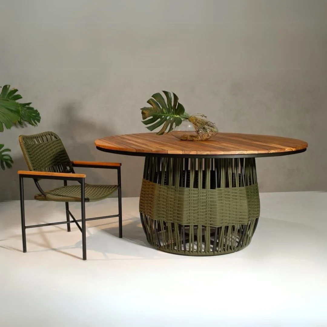 Mesa Cordelle - Alumínio e Madeira Teca | HG Decor Exclusive & Móveis Home Garden | Atibaia - SP