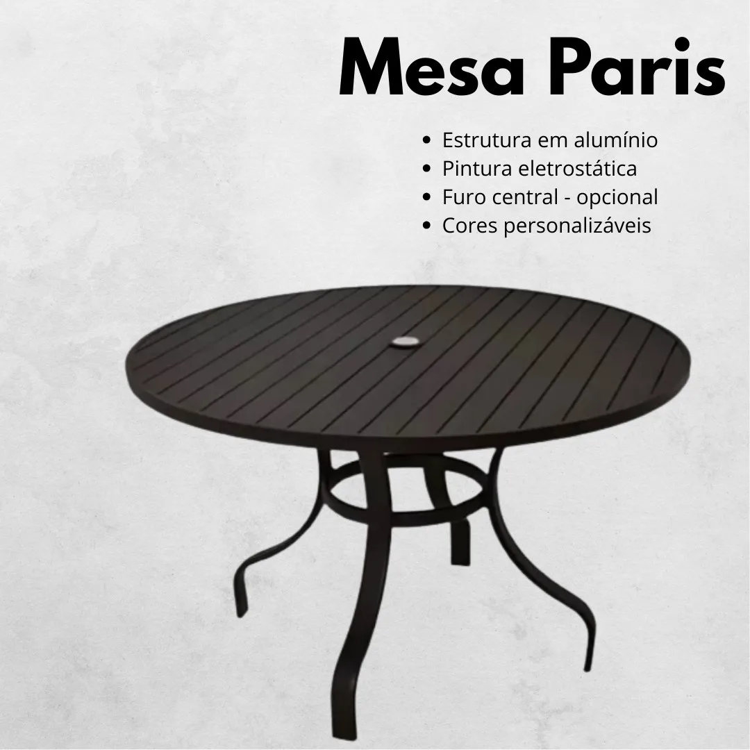 Mesa Paris - Alumínio | HG Decor Exclusive & Móveis Home Garden | Atibaia - SP