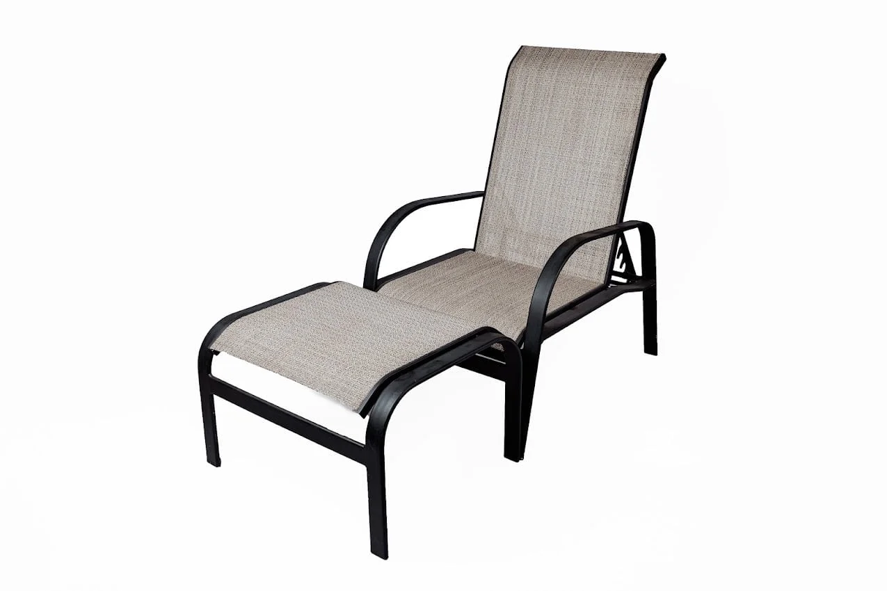 Mini Chaise Paris com pufe – Alumínio e Tela Sling | HG Decor Exclusive & Móveis Home Garden | Atibaia - SP