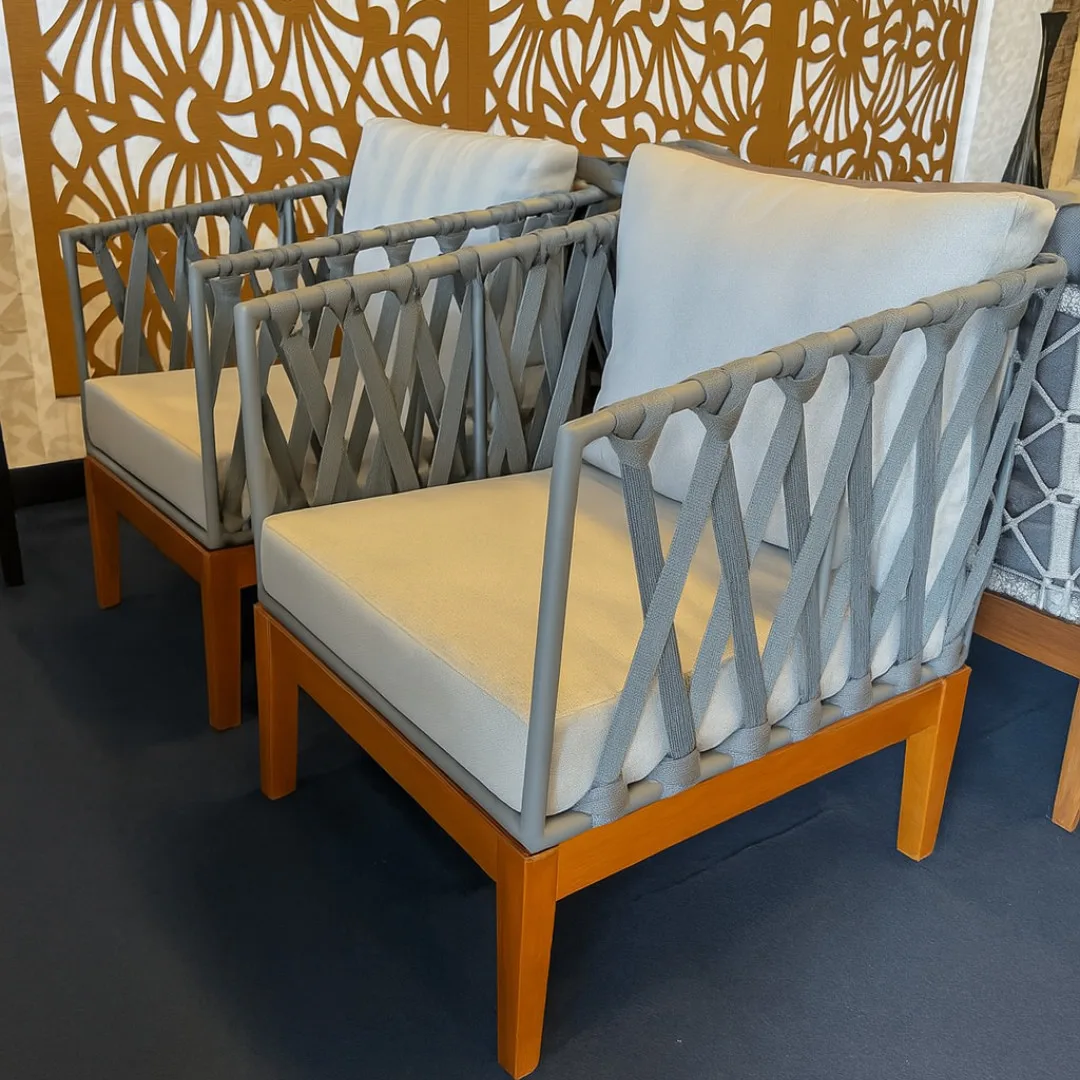Poltrona Havana II - Alumínio e Karsten Acquablock | HG Decor Exclusive & Móveis Home Garden | Atibaia - SP
